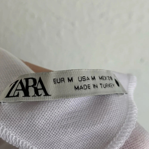 Zara Side Tie White Strappy Viscose Tank Sz Medium - Picture 5 of 6